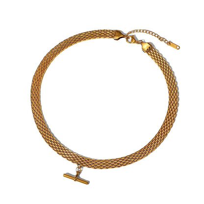 Punk Hip Hop 18K Gold Stainless Steel Necklace