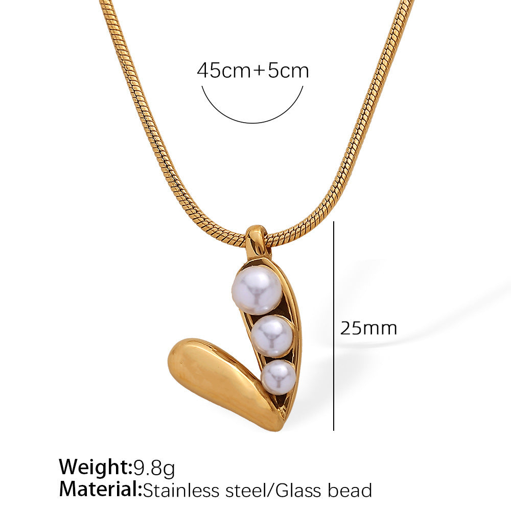 French Retro Pearl Love Necklace