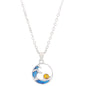 Blue Sun Water Drop Pendant Necklace For Women