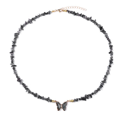 Simple and Versatile Butterfly Natural Stone Necklaces