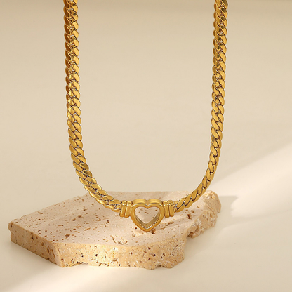 Love Heart Chain Necklace & Bracelet