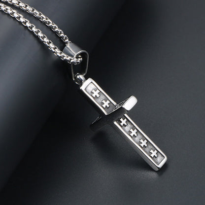 Cross Necklace with Bowknot Pendant