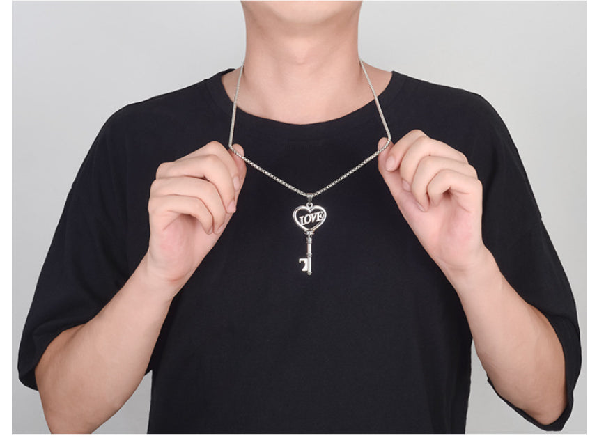 Sweet Heart Key Pendant Necklace