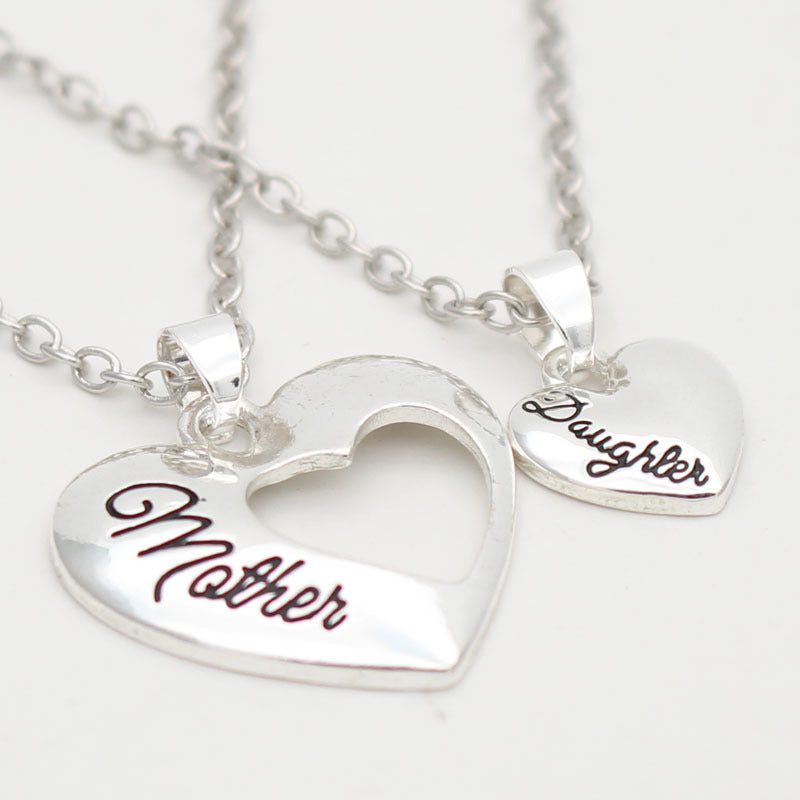 Heart-Shaped Mother Daughter Necklace