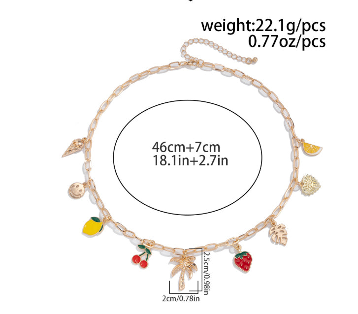 Ocean Wind Love Heart Pendant Chain Necklace