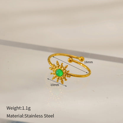 Natural Stone Turquoise Ring – Adjustable