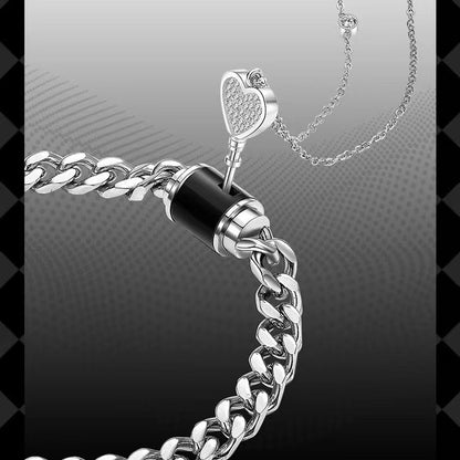 One Lock Love Couple Bracelet & Necklace Set