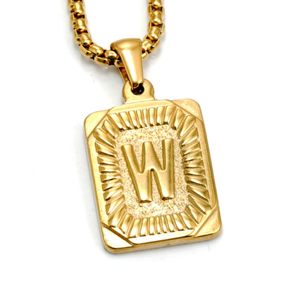 A-Z Alphabet Titanium Steel Letter Pendant Necklace