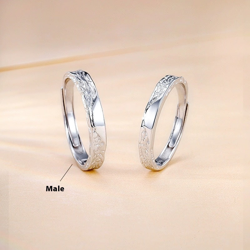 Silver Glacier Couple Rings – Adjustable