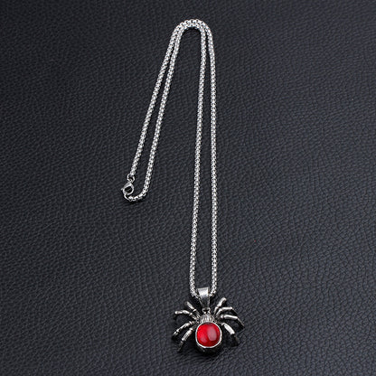 Retro Black Widow Spider Pendant Necklace