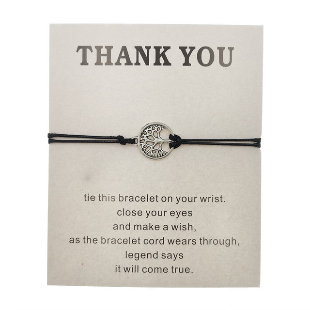 Adjustable Tree of Life Rope Bracelet