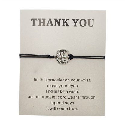 Adjustable Tree of Life Rope Bracelet