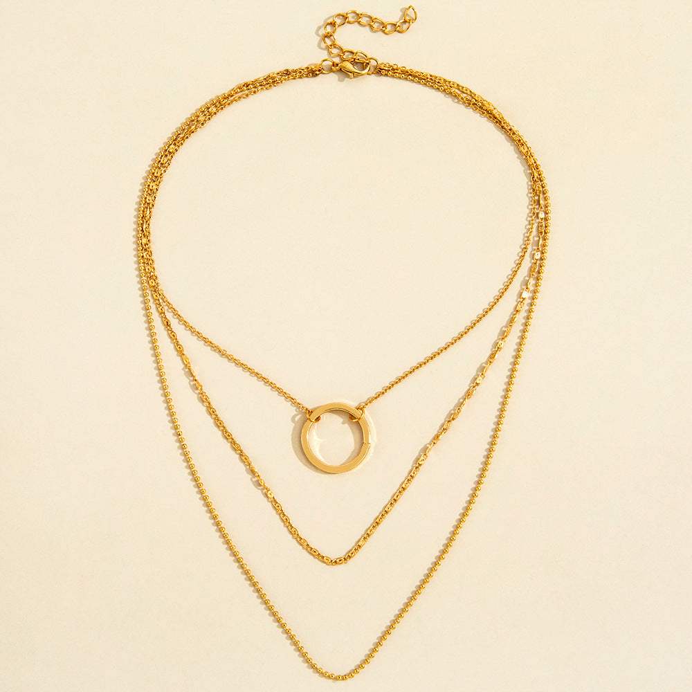 Simple Circle Clavicle Necklace