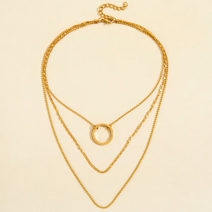 Simple Circle Clavicle Necklace