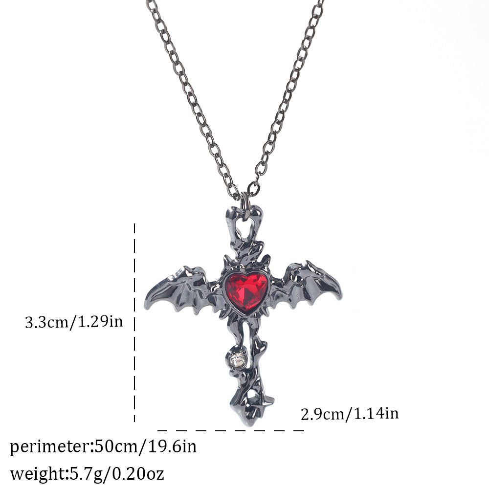 Gothic Spider, Bat, Cross, Skull, and Heart Pendant Necklaces