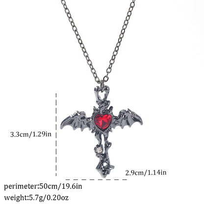 Gothic Spider, Bat, Cross, Skull, and Heart Pendant Necklaces