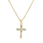 Micro-Inlaid Turquoise Cross Necklace