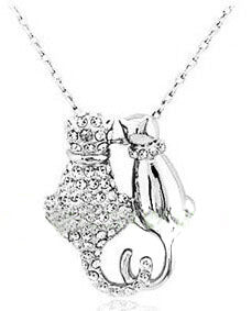 Lovers Cats Pendant Necklace