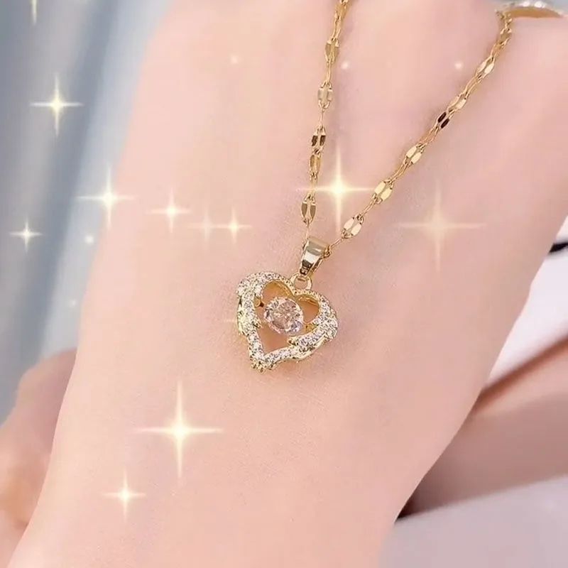 Perfume Bottle Pendant Zircon Necklaces