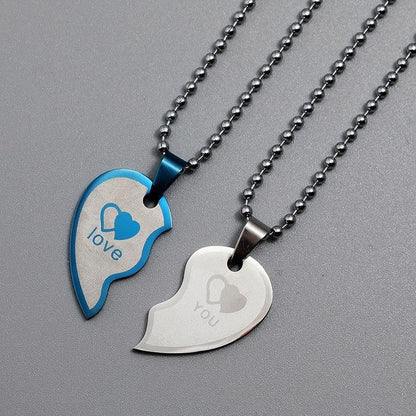 Heart-Shaped Friendship Couple Necklace – 2pcs