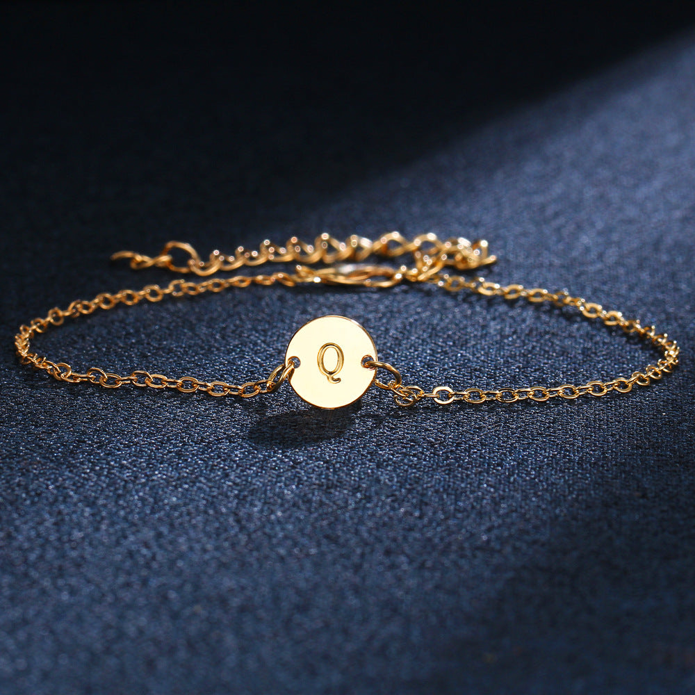 Adjustable Gold A-Z Letter Bracelet