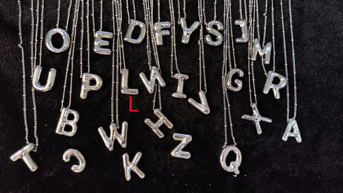 Glossy Letters Pendant Necklace