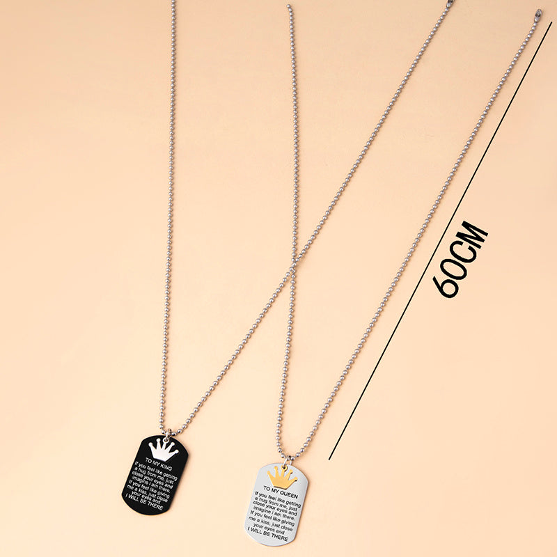 To My King & Queen” Couple Necklaces