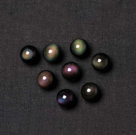 Natural Obsidian Rainbow Eye Pendant Necklace