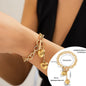 Thick Chain with Shiny Lock & Key Pendant Necklace, Bracelet Set