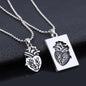 Puzzle Jewelry Real Anatomical Heart Couple Necklace