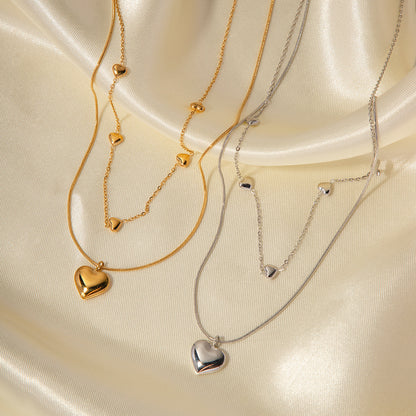Love Heart Double-layer Necklaces