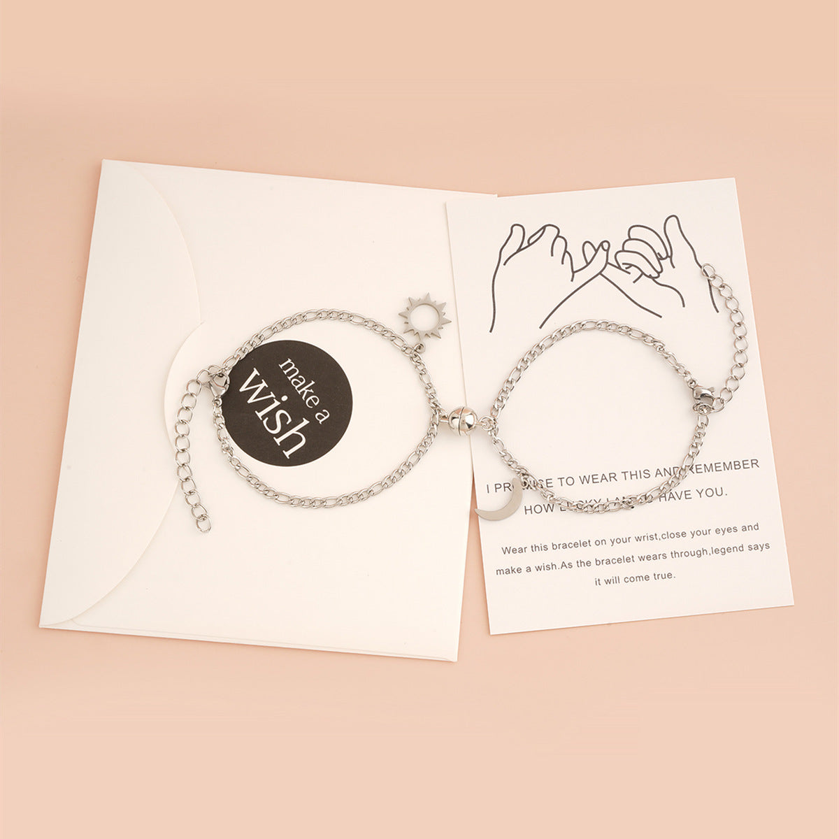Stainless Steel Sun & Moon Magnetic Couple Bracelet