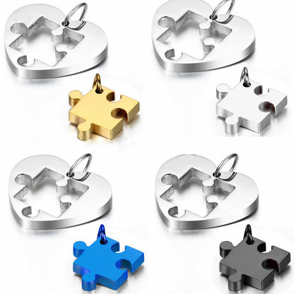 Love Puzzle Couple Pendant Necklace