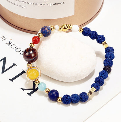 Universe Galaxy Eight Planets Beads Bracelet