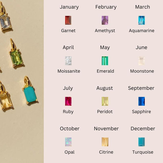 Titanium Steel Birthstone Necklaces