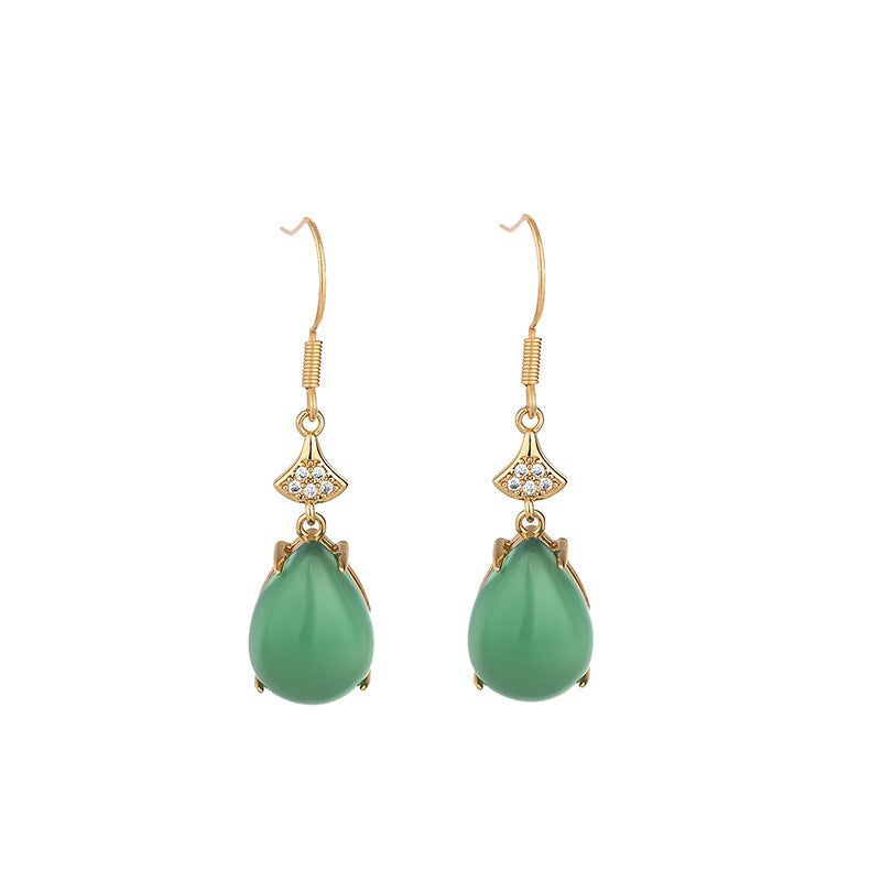 Natural Chalcedony Tassel Earrings