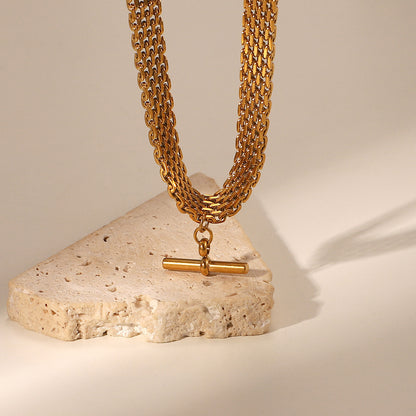 Punk Hip Hop 18K Gold Stainless Steel Necklace