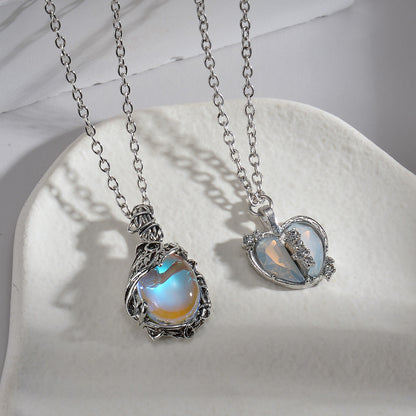 Moonstone Heart Necklace