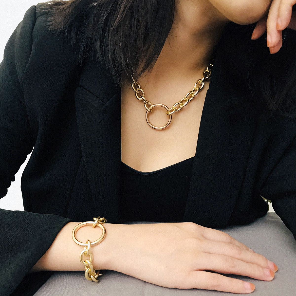 O-Chain Necklace & Bracelet Set