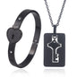 Couple Love Lock Bracelet & Key Necklace Set
