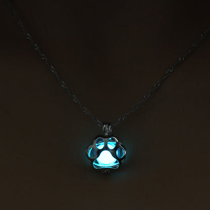 Dog Paw Hollow Luminous Necklace