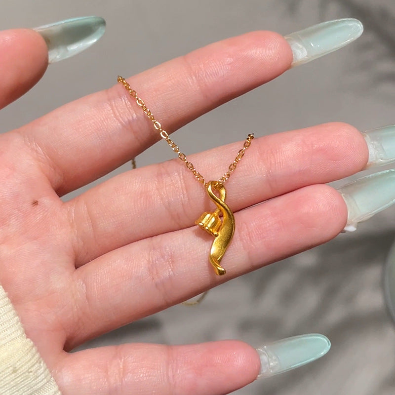 Frosted Lily Flower Necklace for Women