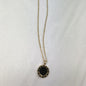 Roman Pattern Black Shell Pendant