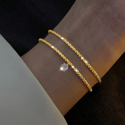 Gold And Sliver Rhinestones Bracelet