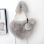 Love Heart-Shaped Plush Handbag