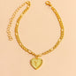 Gold Initial Letter Anklet for Women