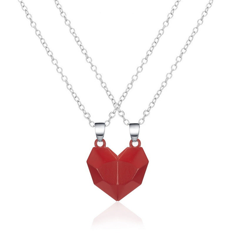 Love Heart Broken Magnetic Couples Necklace