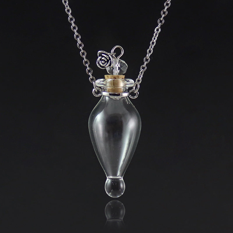 Transparent Glass Essential Oil Perfume Necklace