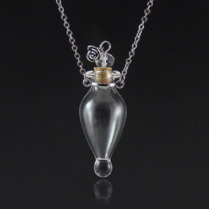Transparent Glass Essential Oil Perfume Necklace