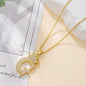 Gold Crown A-Z Pendant Necklace